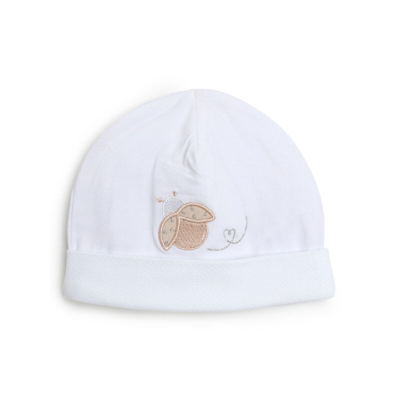 Girls White Applique Hat image number 0